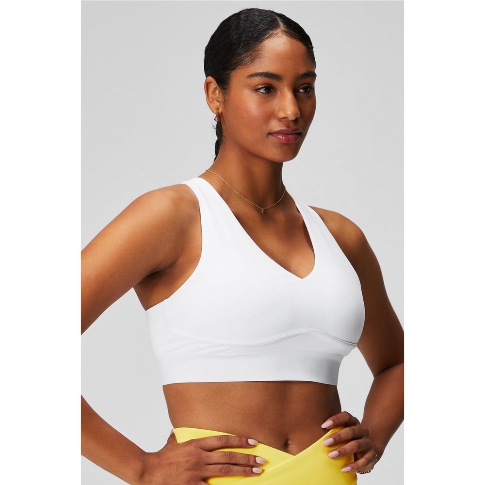 Fabletics All Day Every Day Low Impact Sports Bra Women's Medium White